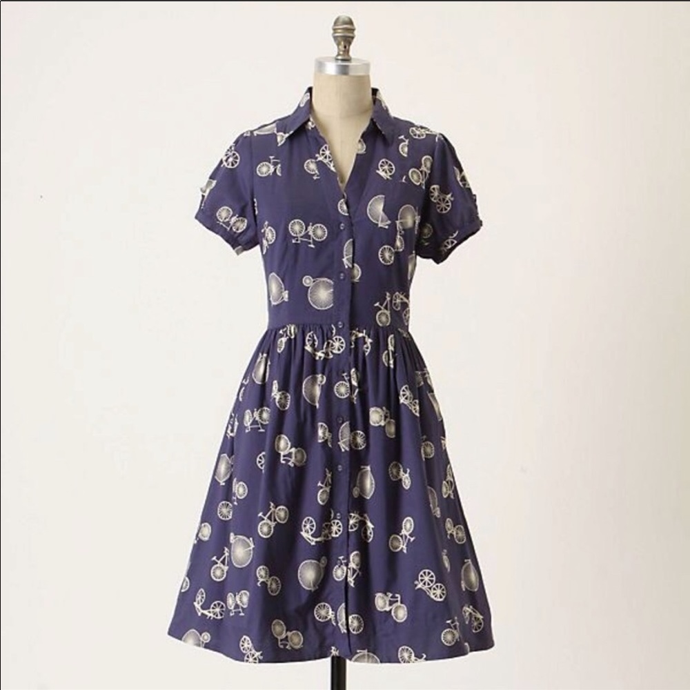 Anthropology Porridge Bicycle ShirtDress